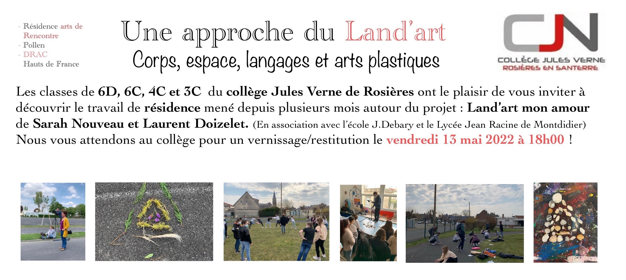 Invitation restitution Land Art collège J Verne